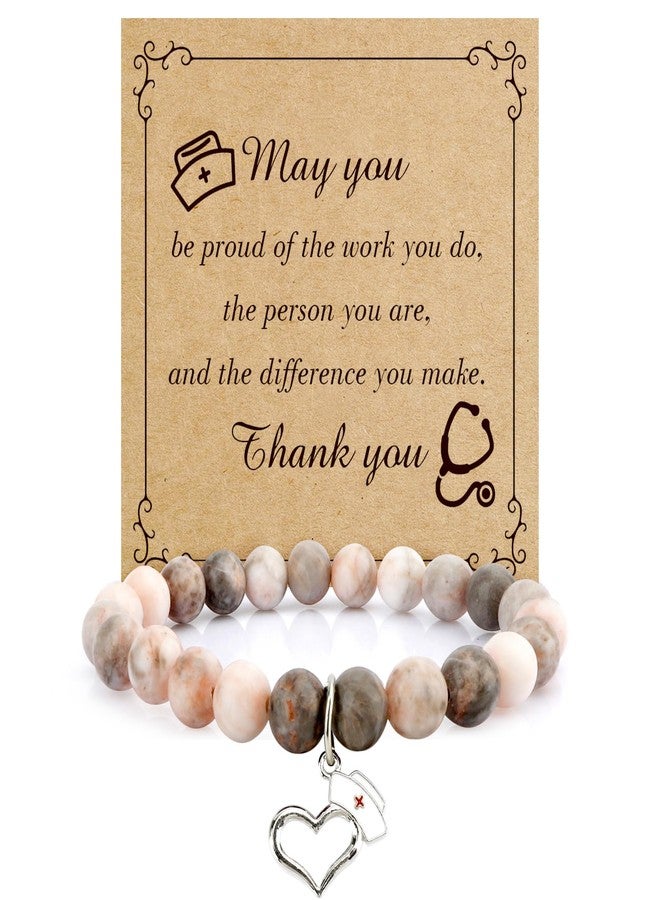 nuozodki Nurse Gifts for Women Female,Cool School Nurse Week Appreciation Graduation Practitioner Retirement Thank You Thanksgiving Essentials Accessories for Work Christmas Valentines Gifts Bracelet - Image 1